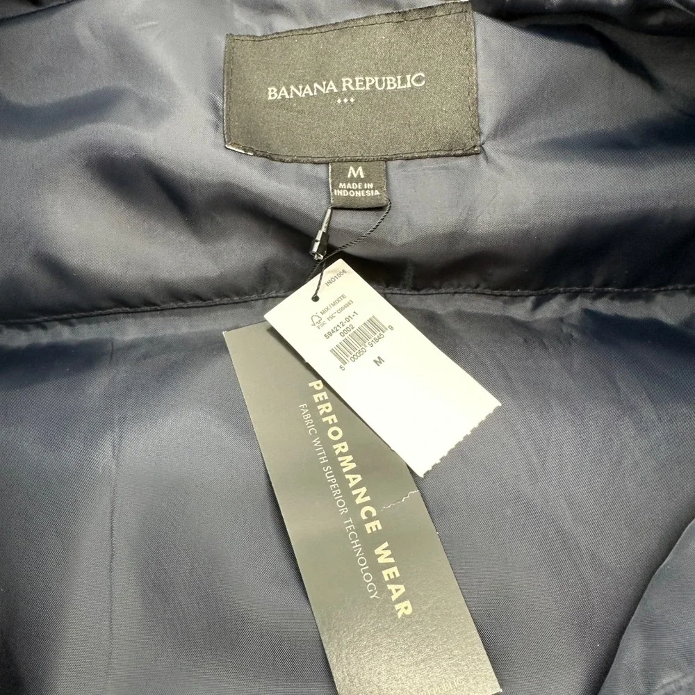 Banana Republic Mens WR Quilted Puffer Vest Prep Navy Blue 594212-01 Size M